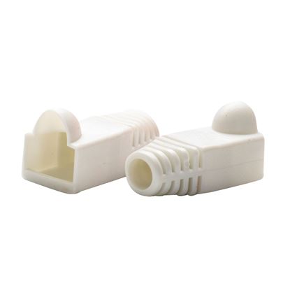 1355665_SRB-UTP-WHT-20__srbutpwht20_415 DYNAMIX WHITE RJ45 Strain Relief Boot 20pk - Image 1