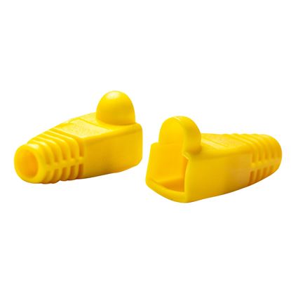 1355667_SRB-UTP-YEL-20__srbutpyel20_415 DYNAMIX YELLOW RJ45 Strain Relief Boot 20pk - Image 1