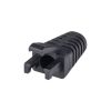 DYNAMIX BLACK RJ45 Strain Relief Boot - Slimline with Clip Protector