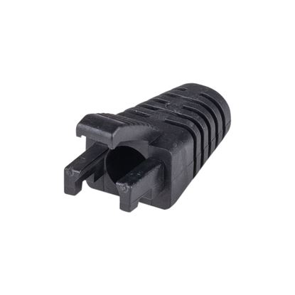 1405717_SRS-BV2-BLK-20__SRS-BV2-BLK-20_415 DYNAMIX BLACK RJ45 Strain Relief Boot - Slimline with Clip Protector - Image 1
