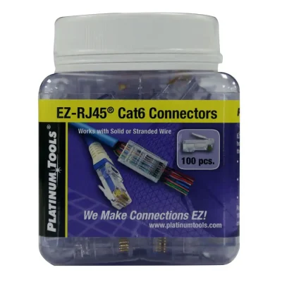 Cat6 EZ-RJ45 Pass-Through Connectors 100Pc Jar