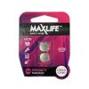 MAXLIFE LR43 Alkaline Button Cell Battery 2Pk