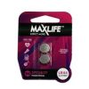 MAXLIFE LR44 Alkaline Button Cell Battery 2Pk