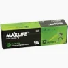 MAXLIFE 9V Alkaline Battery 12 BULK Pack