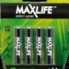 MAXLIFE AA Alkaline Battery 4 Pack Long Lasting Alkaline Formula