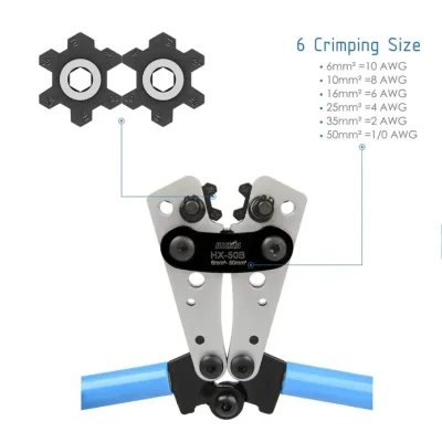 HX-50B Crimping Pliers Wiring Pliers Bare Terminal Pliers YO Copper-Aluminum Cable Crimping Pliers 6-50mm² - Image 4