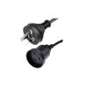 Extension Plug 3 PIN 10A 250V - Black