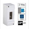 PoweRun Surface Mounted DIN Rail Enclosure, 2 Pole