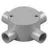 20mm Round Junction Box 4 Way Shallow - Grey