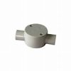 20mm Round Junction Box 2 Way Shallow - Grey