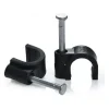 Cable Clip 7mm Round Black (PK100)