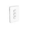 PDL Iconic Switch, 3 Gang Vertical, 20A - Vivid White