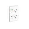 PDL Iconic Double Switch Power Point Vertical, 10A - Vivid White