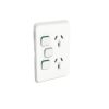 PDL Iconic Double Switch Power Point Vertical with Removable Extra Switch, 10A