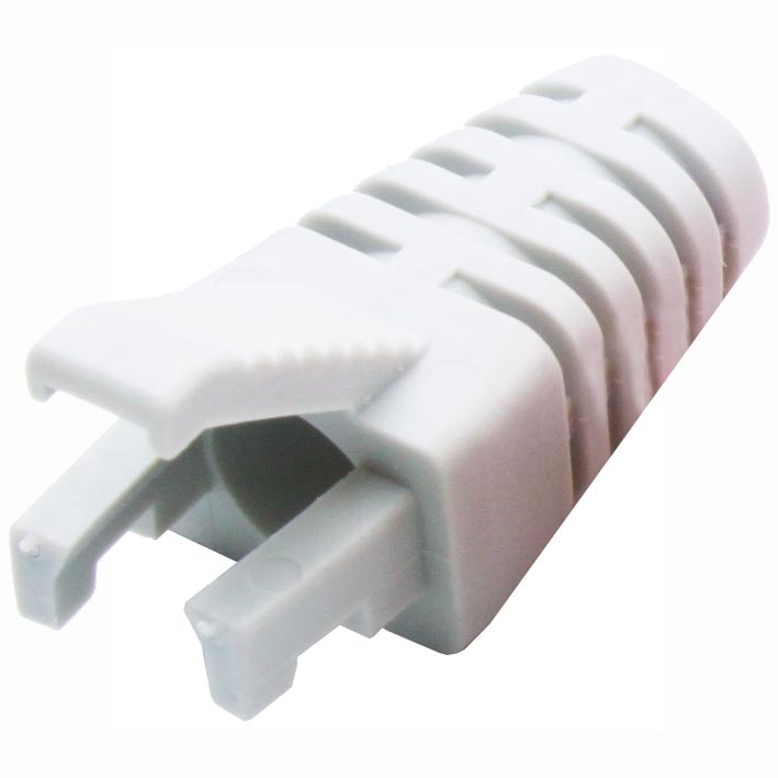 SRS-BV2-WHT-20 DYNAMIX RJ45 Strain Relief Boot - Slimline with Clip Protector-2 - Image 1