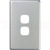 HPM Excel 2 Gang Cover Plate - Matt Silver