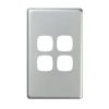 HPM Excel 4 Gang Cover Plate - Matt Silver