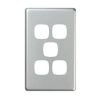 HPM Excel 5 Gang Cover Plate - Matt Silver