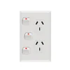 Double Vertical Socket 10A With Extra Switch - PoweRun